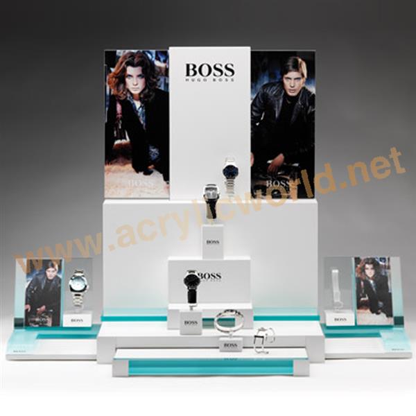 white fashion design acrylic watch display